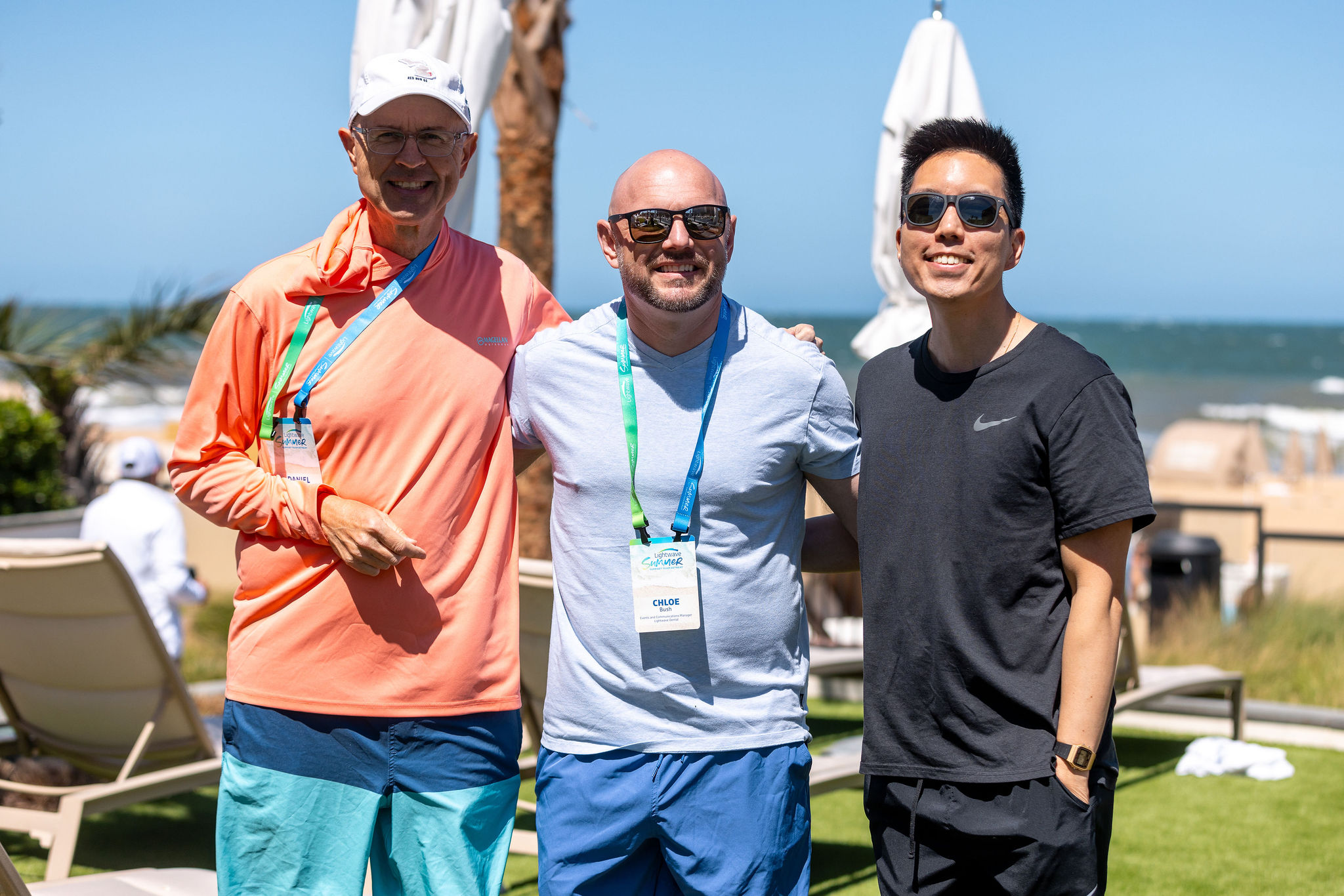 Three dental professionals on a networking retreat