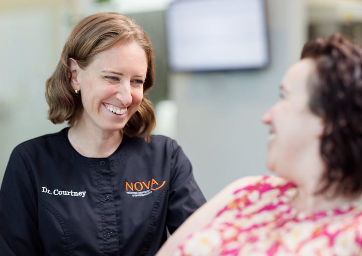 Dr. Courtney with Patient